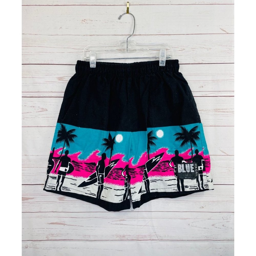 Vintage Blue Hawaii Beach Shorts Small